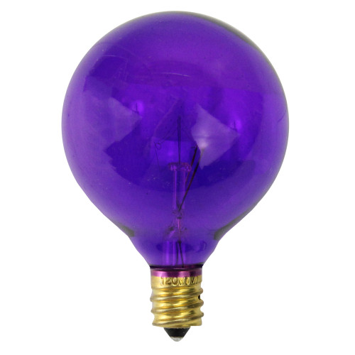 G50 GlobeTransparent Incandescent Christmas Replacement Bulbs - Purple - Pack of 25