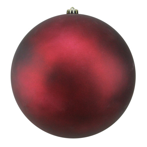 Matte Burgundy Red Shatterproof Christmas Ball Ornament 10" (250mm)