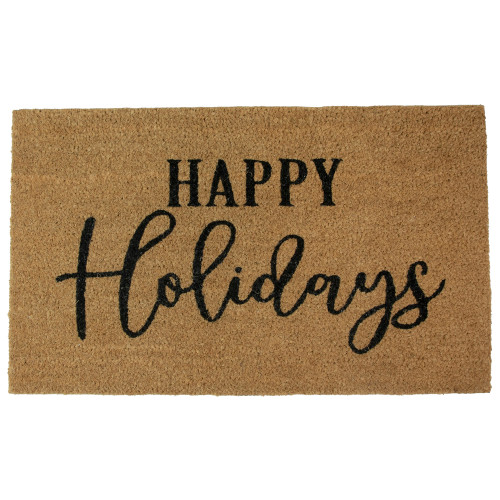Natural Coir "Happy Holidays" Christmas Doormat 18" x 30"