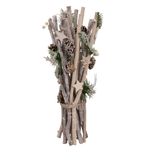 18" Natural Branch Bundle with Stars and Berries Christmas Decor