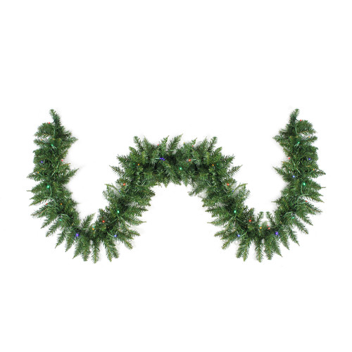 25' x 20" Pre-Lit Buffalo Fir Commercial Artificial Christmas Garland -  Multi LED Lights