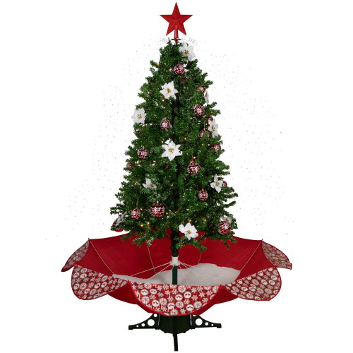 Lighted Musical Snowing Artificial Christmas Tree - 6' - White LED Lights