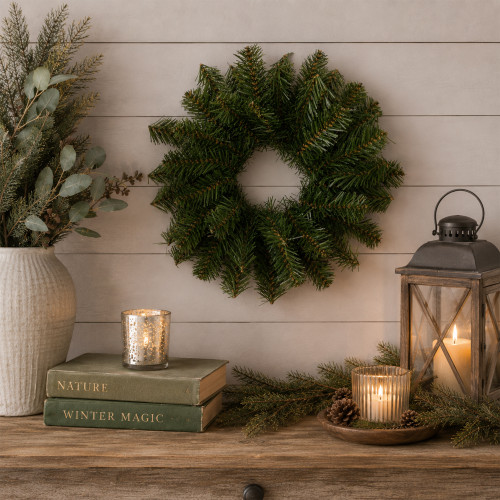 Deluxe Dorchester Pine Small Artificial Christmas Wreath - 12" - Unlit