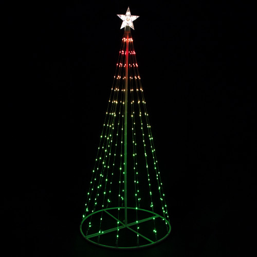 LED Lighted Color Changing Multiple Function Outdoor Christmas Cone Tree - 6'