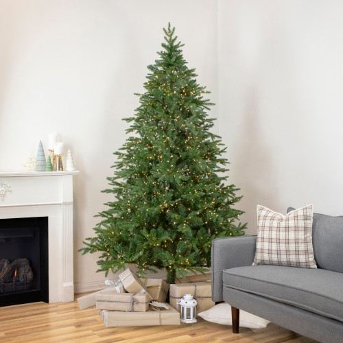 Real Touch™ Pre-Lit Artificial Birch River Fir Christmas Tree - 7.5' -  Candlelight Clear Lights