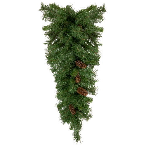 Black River Pine Artificial Christmas Teardrop Swag with Pine Cones - 30" - Unlit
