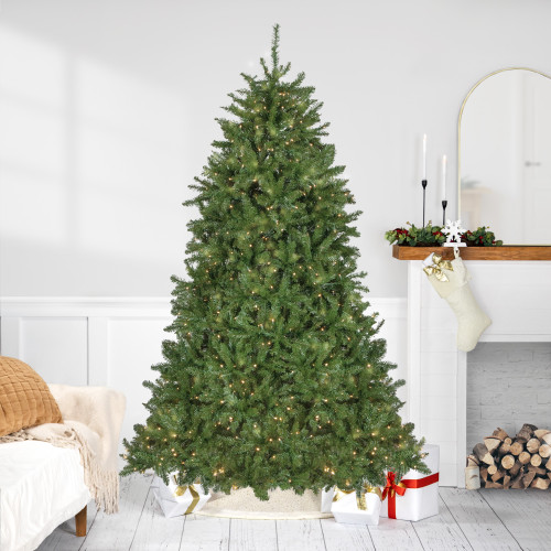 7.5' Pre-Lit Rockwood Pine Artificial Christmas Tree, Clear LED Lights