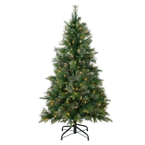 4.5' Pre-Lit Kingston Cashmere Pine Artificial Christmas Tree, Warm White LED Lights