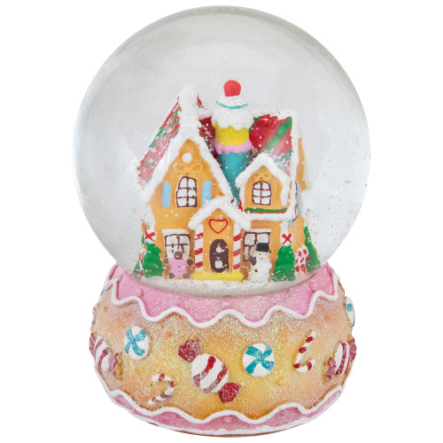 Gingerbread House Musical Christmas Snow Globe - 6.5"