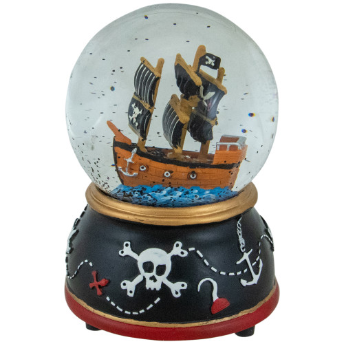 5" Children's Musical Pirate Ship at Sea Snow Globe