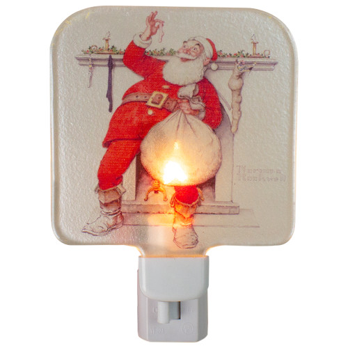 Norman Rockwell 'Filling the Stocking' Glass Christmas Night Light - 4"