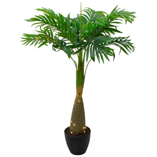 38" LED Lighted Potted Artificial Palm Plant