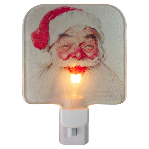 Norman Rockwell 'Santa Claus' Glass Christmas Night Light - 4"