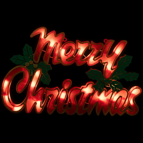 Lighted Merry Christmas Window Silhouette - 16.5"