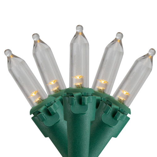 LED Mini Christmas Lights - Warm White - 32' Green Wire - 50ct
