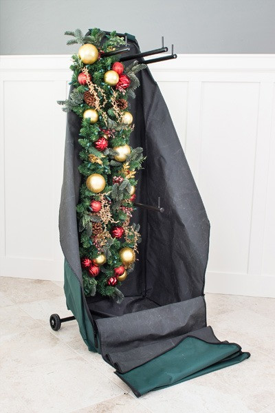 Christmas Garland and Wreath Protective Deluxe Rolling Storage Bag Holds 4 Large Garlands & 2 Wreaths
