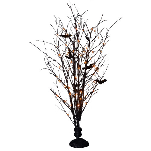50" Pre-Lit LED Black Bamboo Halloween Branch Tree