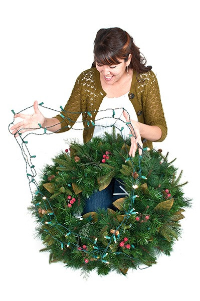 Set of 50 Battery Operated Multi-Color LED Wreath Net Lights - Green Wire