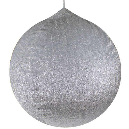 Inflatable Tinsel Commercial Christmas Ball Ornament Outdoor Decoration - 27.5" - Silver