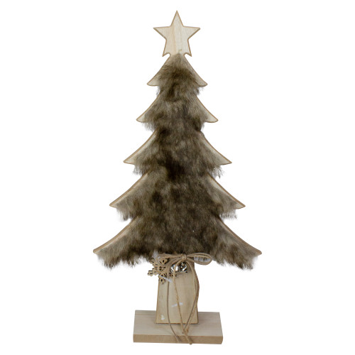 17" Beige and Brown Christmas Tree Tabletop Decor