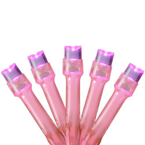 LED Micro Wide Angle Christmas String Lights - Pink - 6.25' Clear Wire - 20ct