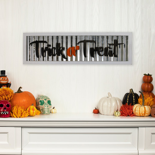 Trick or Treat Halloween Wall Sign with Wood Frame - 27.5"