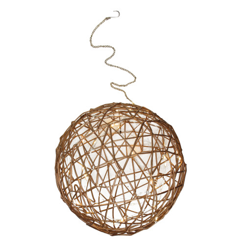 Shiny Bronze LED Lighted Christmas Ball Ornament 10" (255mm)