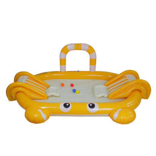 94" Orange Inflatable Crab Spray and Slide Children's Pool