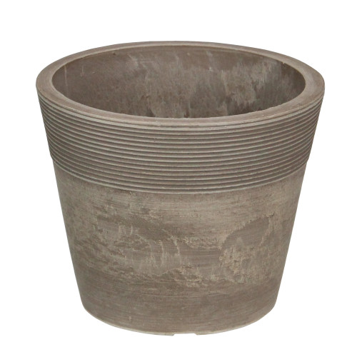 4" Brown Ribbed Rim Round Eco-Friendly Flower Planter