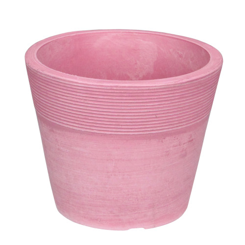 4" Pink Ribbed Rim Round Eco-Friendly Flower Planter