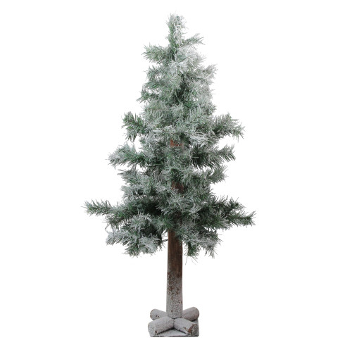 3' Medium Flocked and Glittered Woodland Alpine Artificial Christmas Tree - Unlit