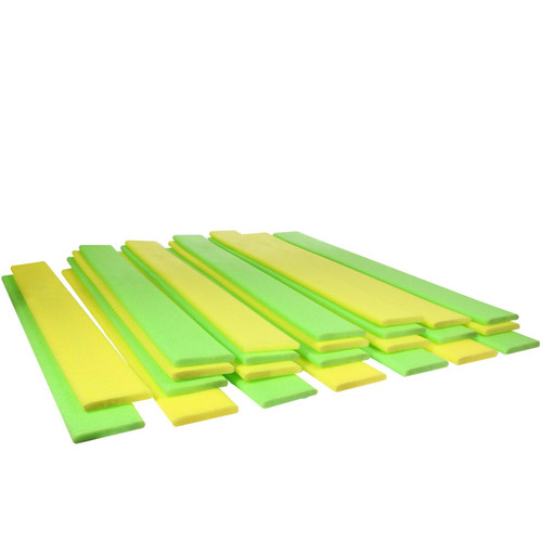 Set of 24 Yellow and Green Swimming Pool Noodle Boards 59.5"