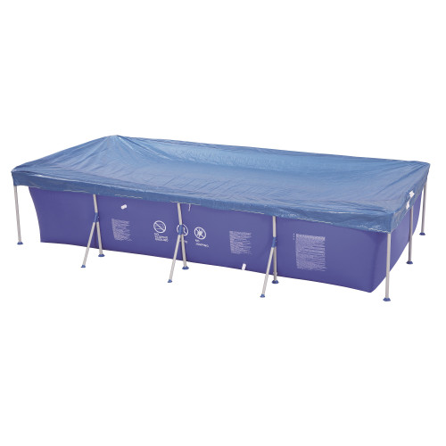 8.5' Blue Rectangular Swimming Pool Cover with Rope Ties