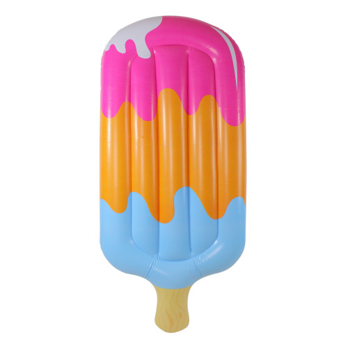 Inflatable Pink and Orange Dual Sided Ice Pop Swimming Pool Mattress, 70-Inch