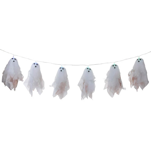 Color Changing Hanging Ghost Halloween Lights- Multi - 3.25' Clear Wire - 6ct
