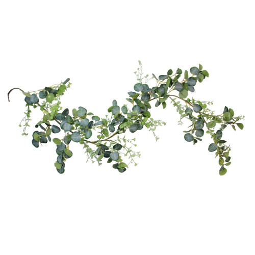 5' Silver Dollar Eucalyptus and Creeping Jenny Artificial Leaves Greenery Spring Garland