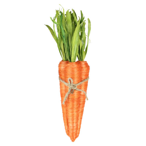 Set of 3 Orange Sisal Artificial Carrot Decorations 13.5"- Medium