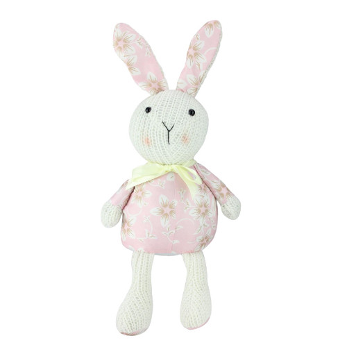 13" Country Pink Floral Easter Bunny Rabbit Spring Decoration