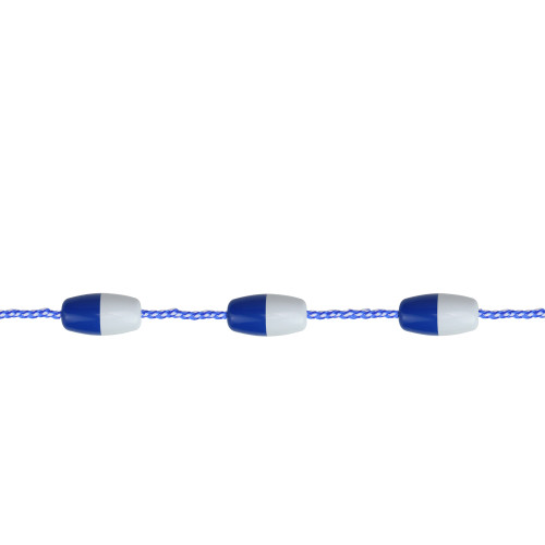 25' Blue and White Safety Depth Marker Rope with Floating Buoys