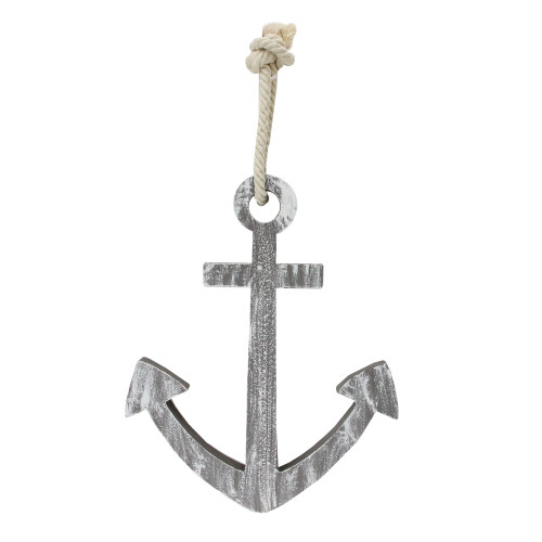 12" Gray Cape Cod Inspired Wall Hanging Anchor