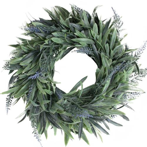 10" Artificial Dusty Blue Springtime Wispy Lavender Wreath