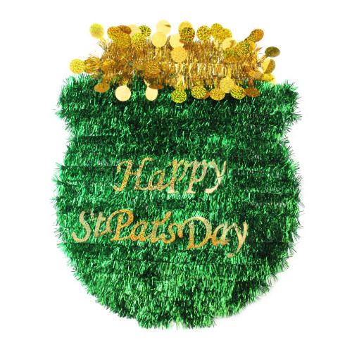17" Green St. Patrick's Day Irish Pot of Gold Window Decor