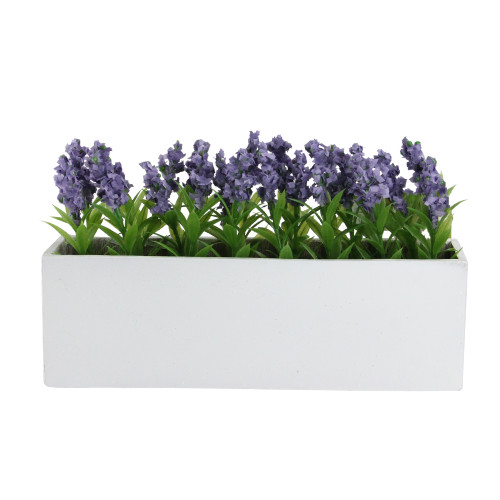 9.25" Lavender Potted Artificial Flowering Plant in Window Box