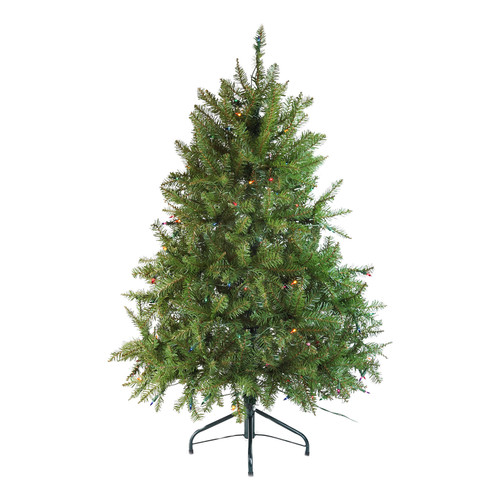 4' Pre-Lit Full Northern Pine Artificial Christmas Tree - Multicolor Lights