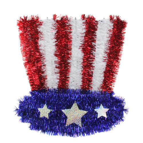 13" Red and Blue Patriotic Uncle Sam Hat Window Decor
