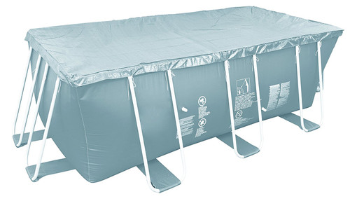 17' Gray Aperture Rectangular Pool Cover with Rope Ties