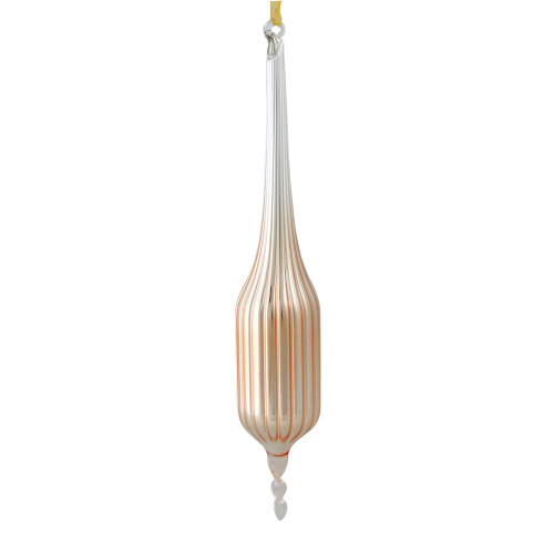 8.5" Gold and Pink Textured Oblong Finial Christmas Ornament