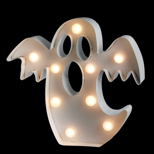 10" Battery Operated Warm White LED Lighted Marquee Ghost Halloween Decor