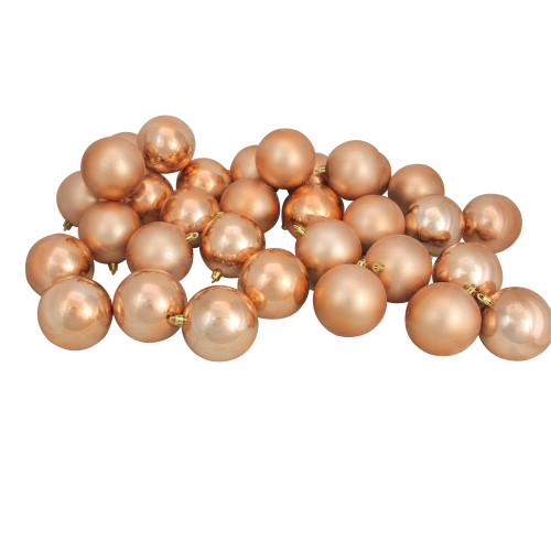 Shatterproof 2-Finish Christmas Ball Ornaments - 2.5" (60mm) - Almond Brown - 60ct