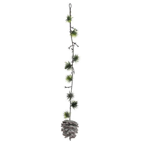 Glittered Pinecone and Mini Pine Needle Sprig Artificial Christmas Decoration - 20"